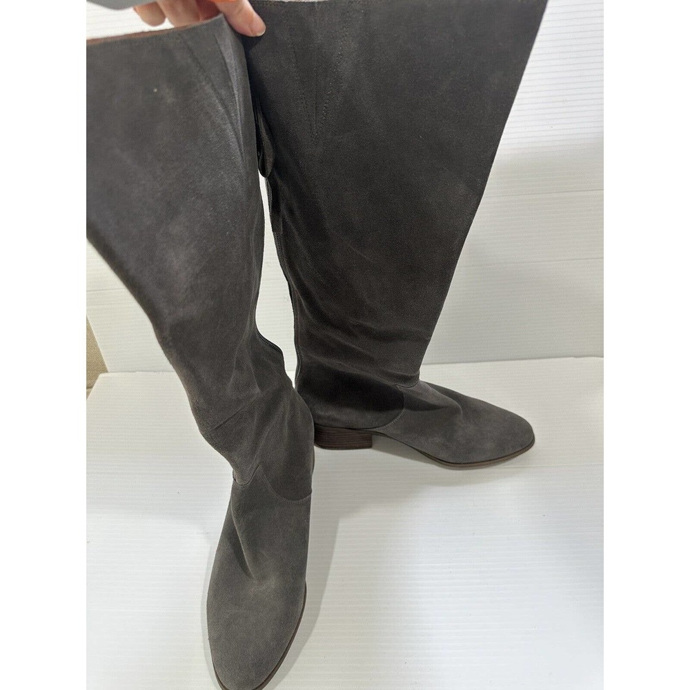 Lucky Brand Gray Suede Leather Knee High Boots Womens Size 10M